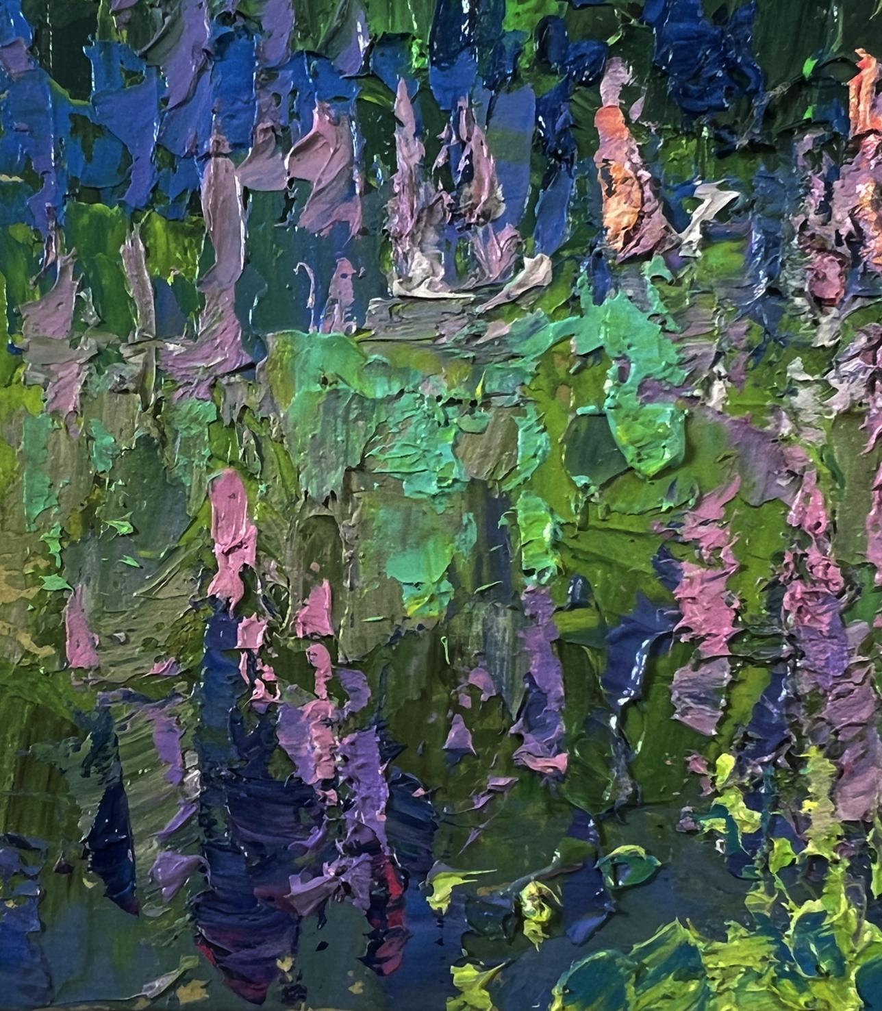 Oil painting The scent of summer forest by Boris Serdyuk, vibrant impasto abstract