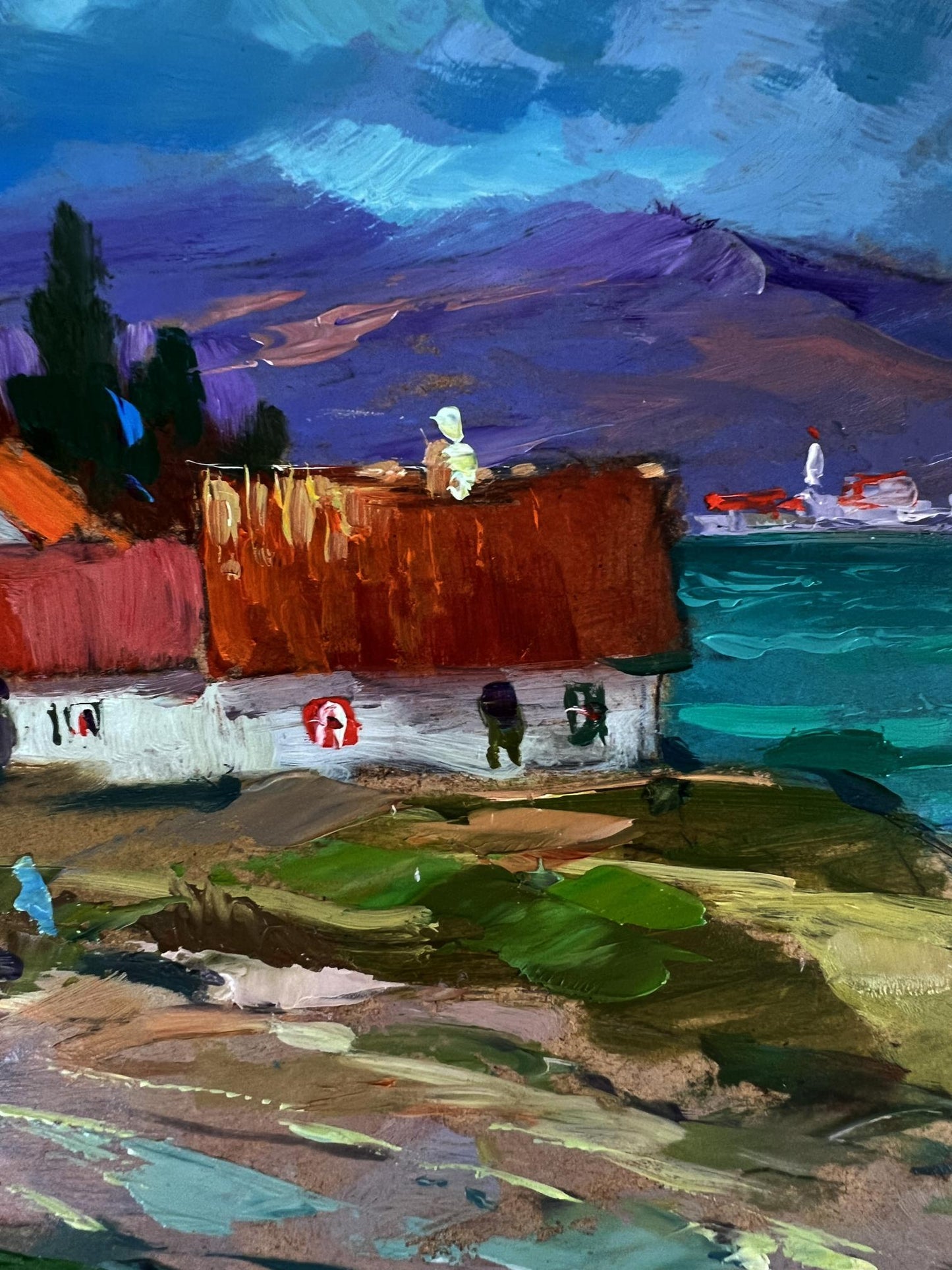 Vibrant impressionist oil painting Road to the Mountains by Yuriy Suprunchuk