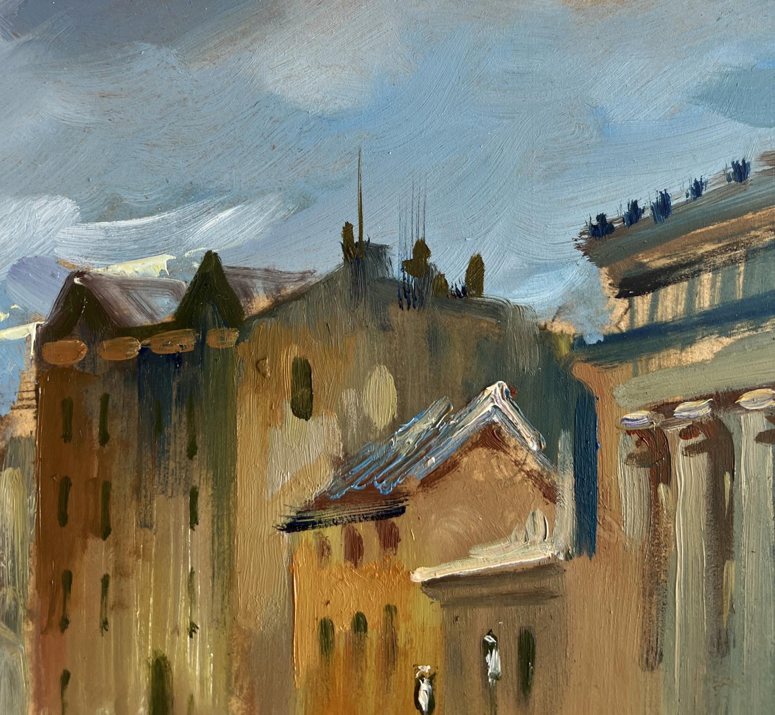 Oil painting The heart of the city above the river by Yuriy Suprunchuk