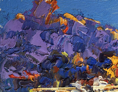 Vibrant impressionist oil painting Morning summer moon by Oleksiy Ivanyuk