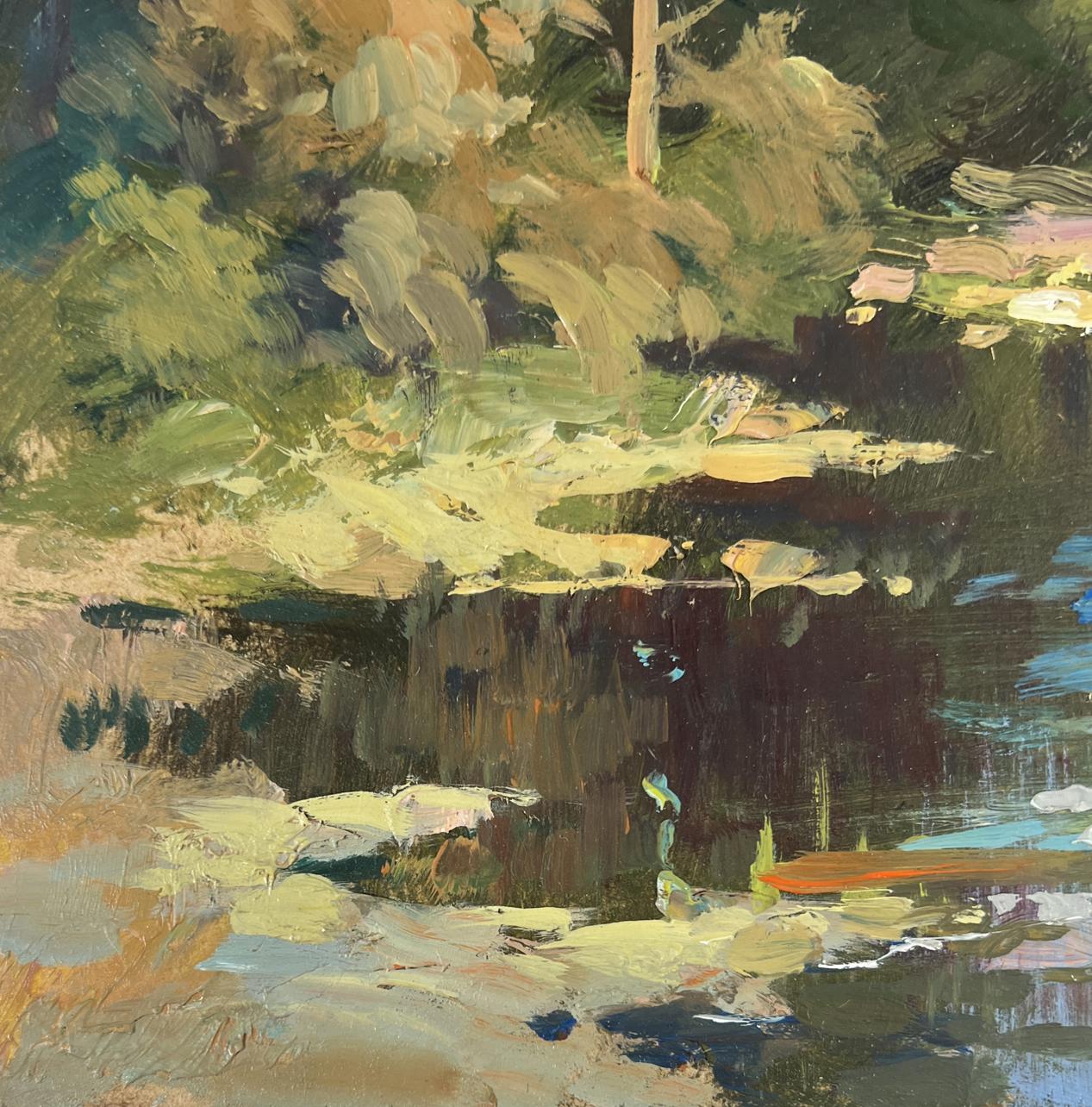 Impressionistic oil painting Silent Waters of the Forest by Yuriy Suprunchuk