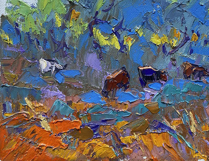 Vibrant impressionist oil painting The coolness of the evening by Oleksiy Ivanyuk