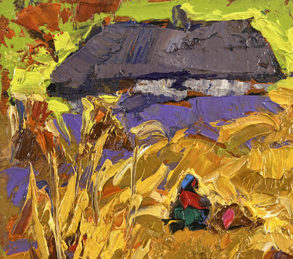 Vibrant impressionist oil painting After the Harvest Peace by Oleksiy Ivanyuk