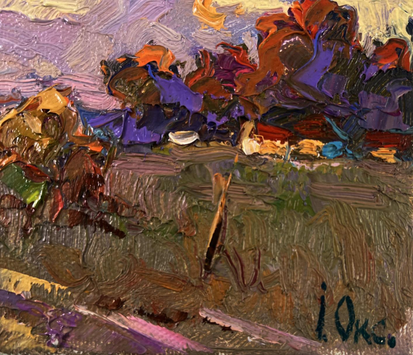 Vibrant impressionist oil painting Silence that envelops the world by Oksana Ivanyuk
