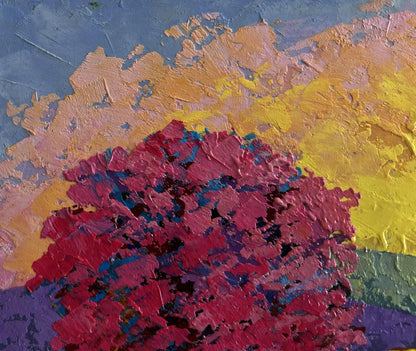 Vibrant Path to the mountain valley oil painting by V. Zadorozhnya