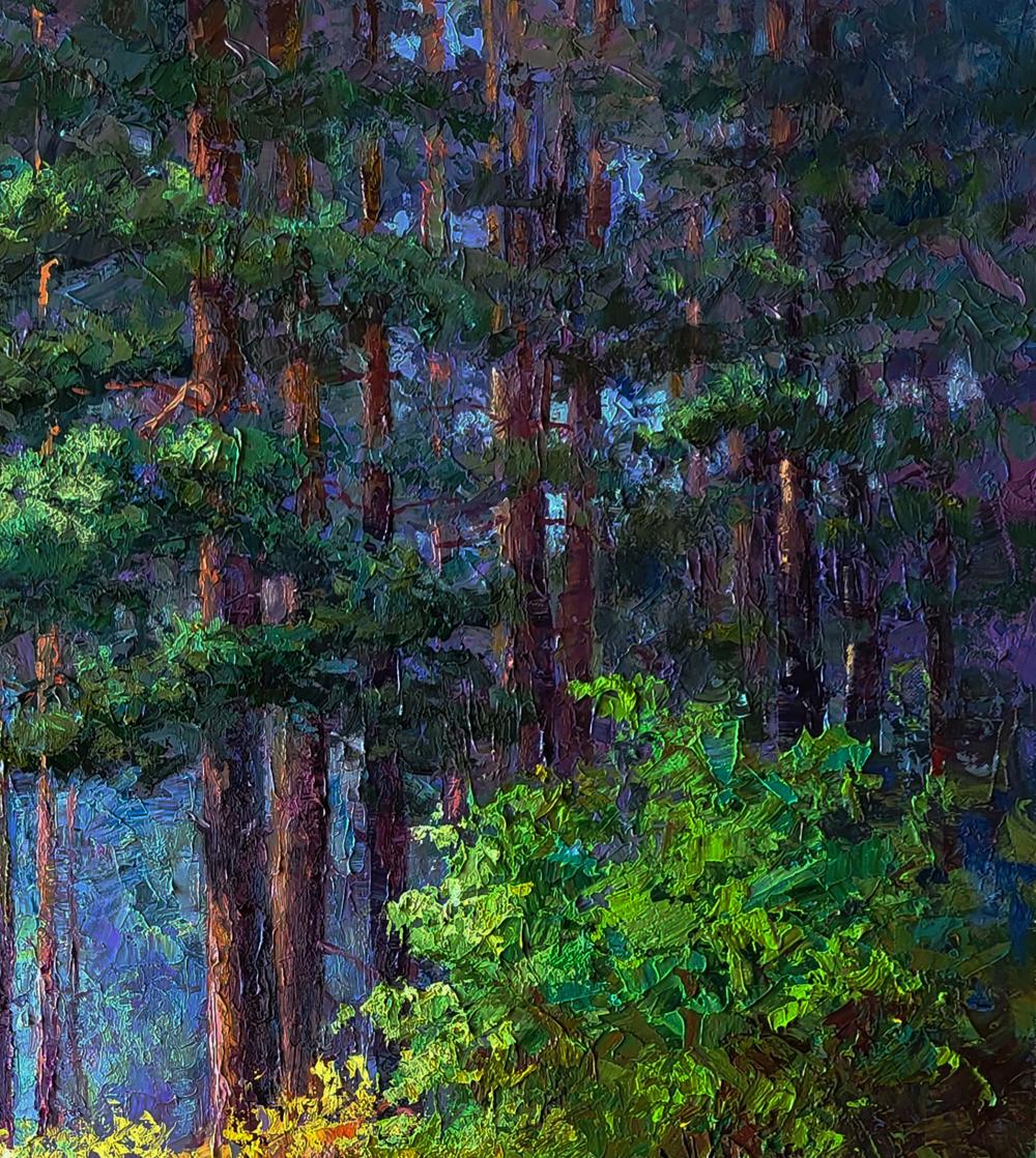Oil painting The beginning of autumn in the forest by Boris Serdyuk