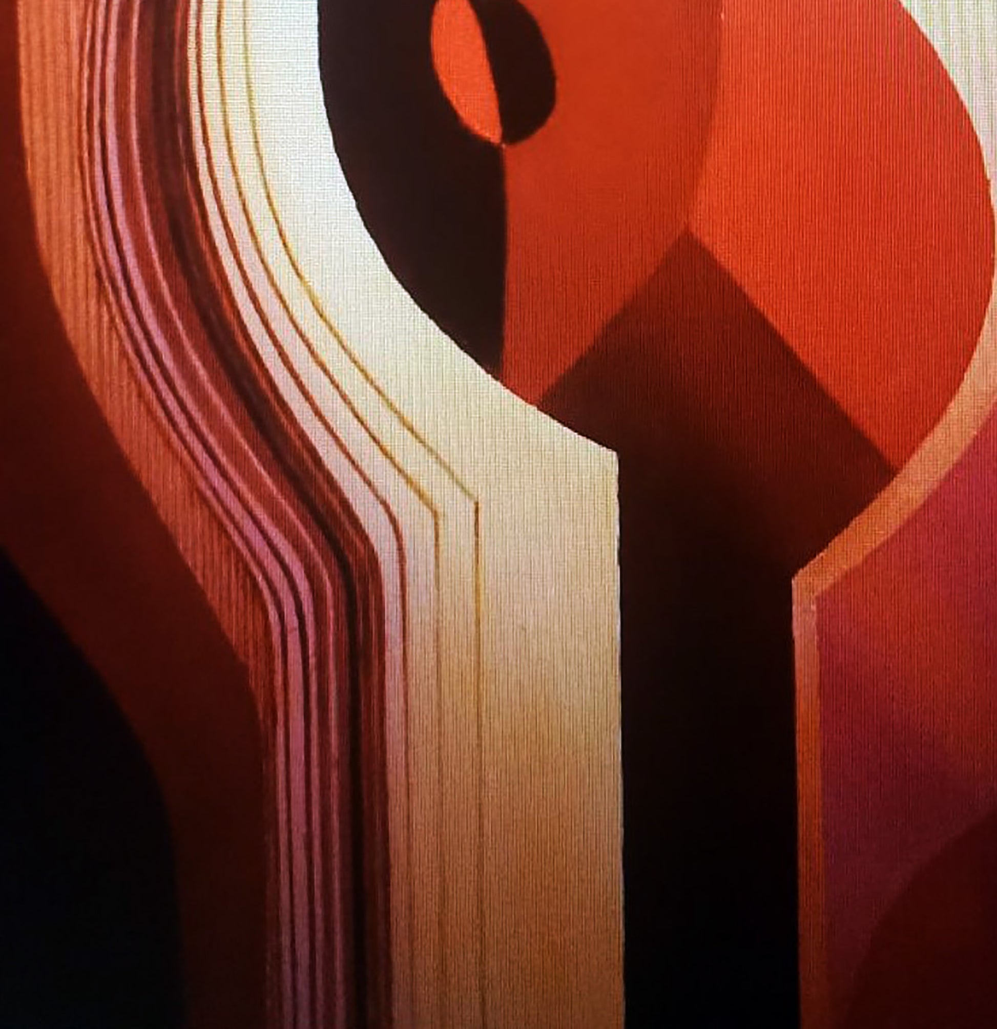 Oil painting Red shaping by Alexander Strashevich keyhole design