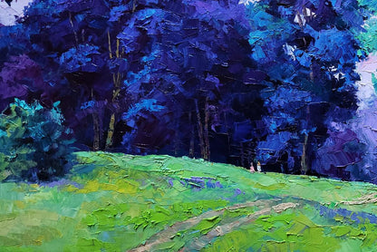 Oil painting A meadow on the edge of the forest by Boris Serdyuk