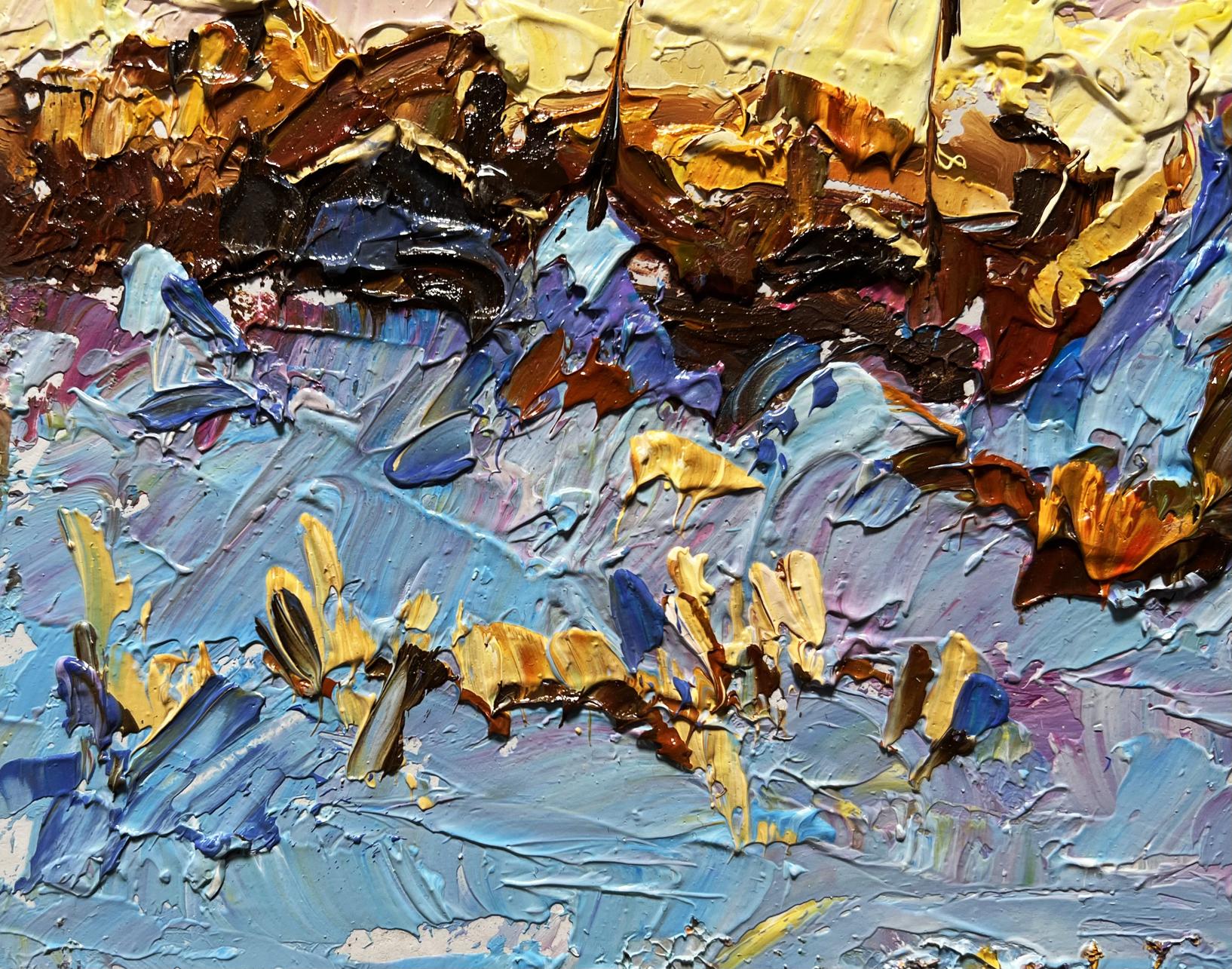 Oil painting Frosty Evening by Oleksiy Ivanyuk with impasto brushstrokes