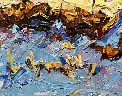 Oil painting Frosty Evening by Oleksiy Ivanyuk with impasto brushstrokes