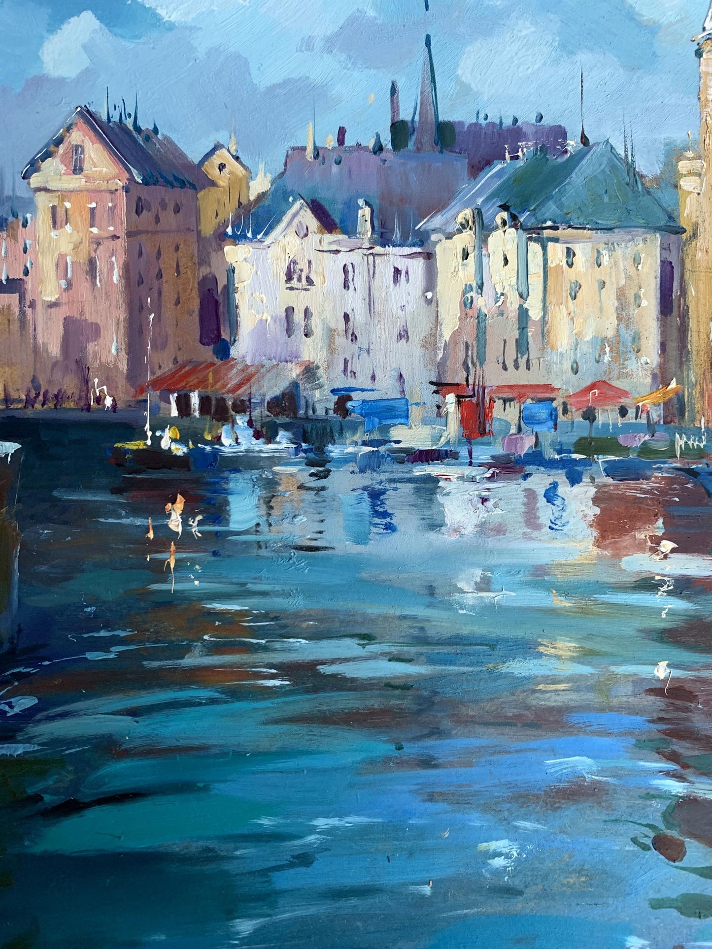 Vibrant impressionist oil painting like Venice by Yuriy Suprunchuk