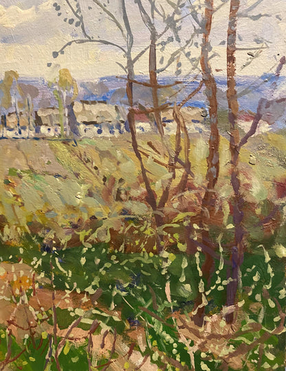 Oil painting Blooming spring has arrived by Georgy Kolosovsky rural landscape
