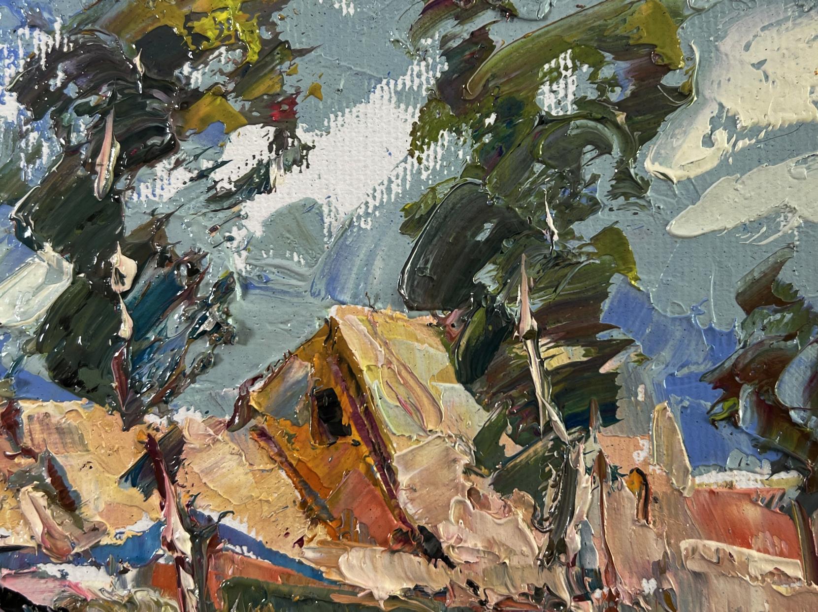 Impasto oil painting of village courtyard by Oleksiy Ivanyuk