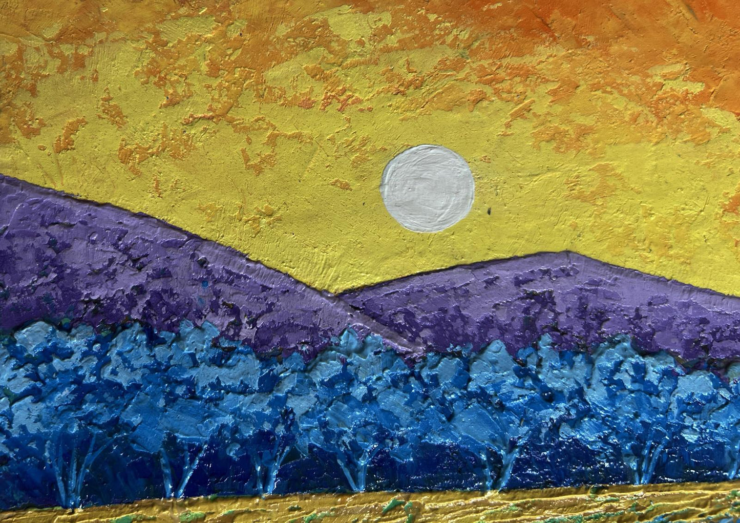 Quiet evening in blue shadows oil painting by V. Zadorozhnya
