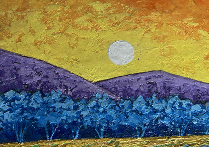 Quiet evening in blue shadows oil painting by V. Zadorozhnya