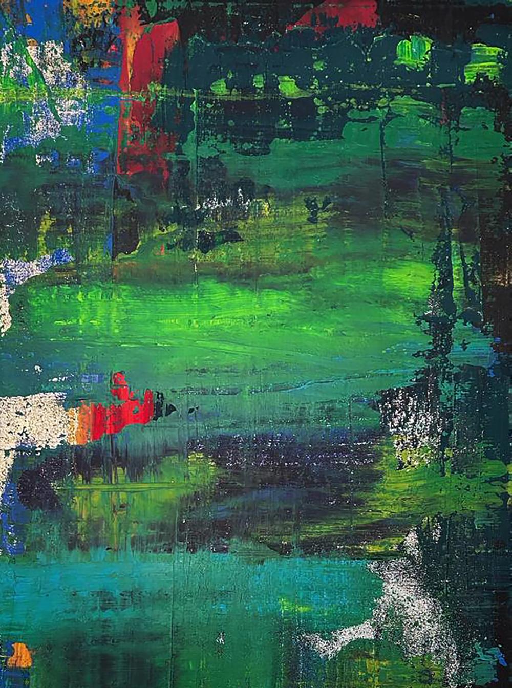 Vibrant Walk in the Forest acrylic painting by Olga Melezhik