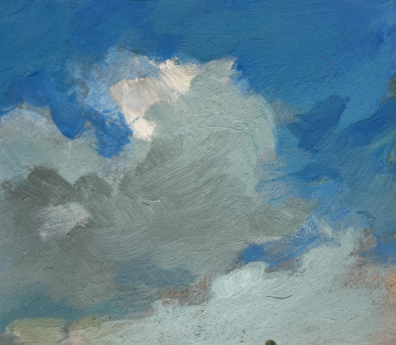 Oil painting Walk through the meadows by Yuriy Suprunchuk with swirling sky