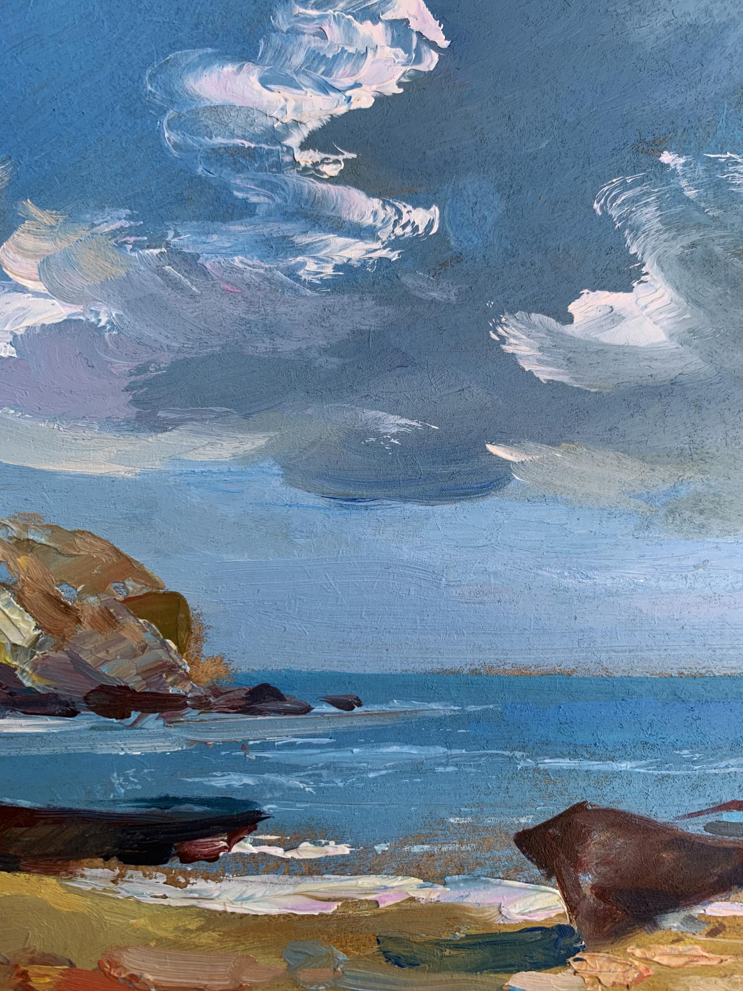 Oil painting Island in the Sea by Yuriy Suprunchuk coastal scene
