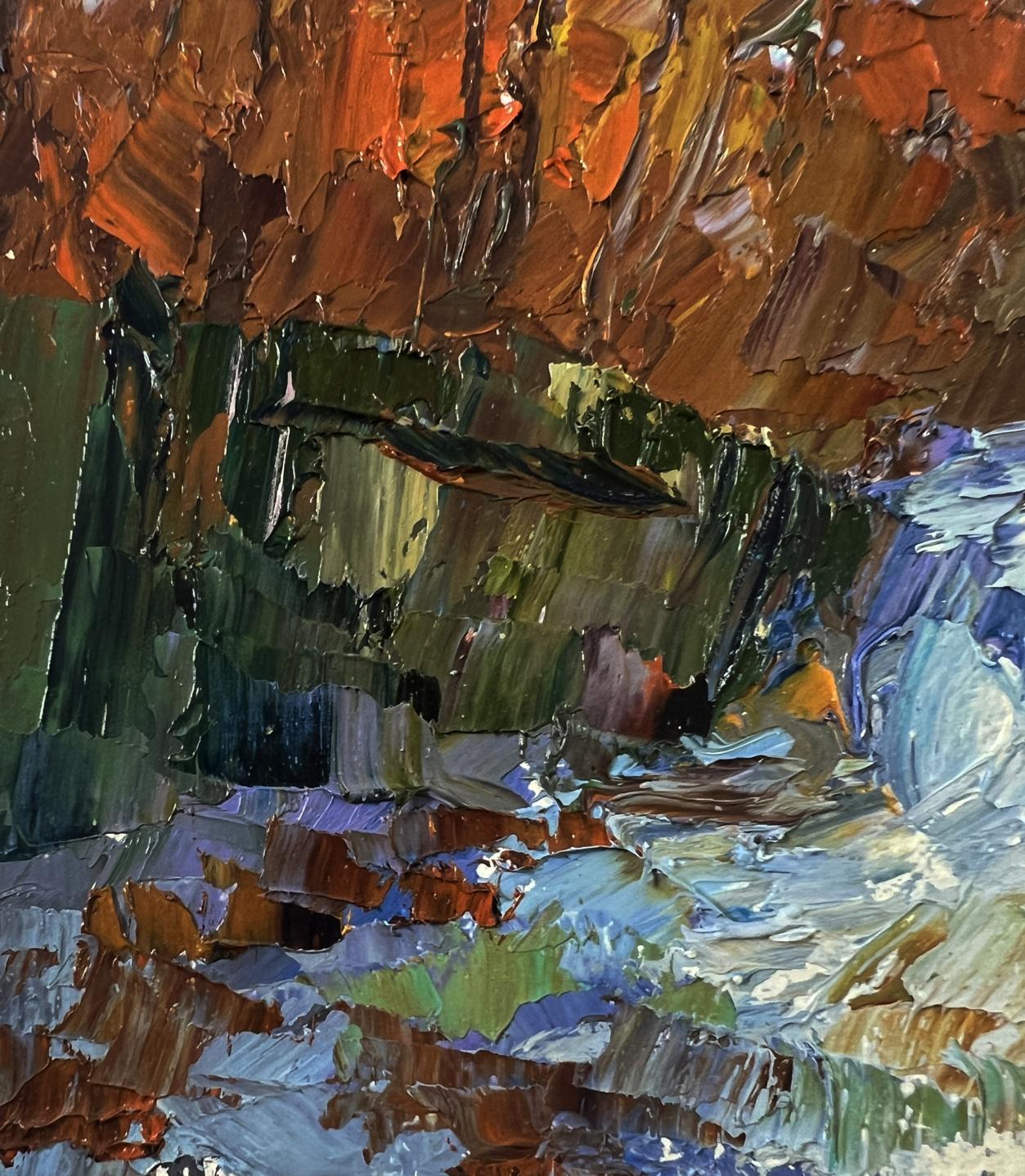 Oil painting House on the hill by Boris Serdyuk textured brushstrokes