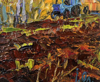 Oil painting Early spring over the village silence by Oleksiy Ivanyuk