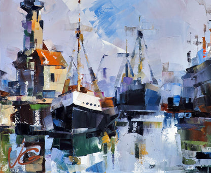 Abstract oil painting At the old lighthouse by Volodymyr Gluhomanyuk