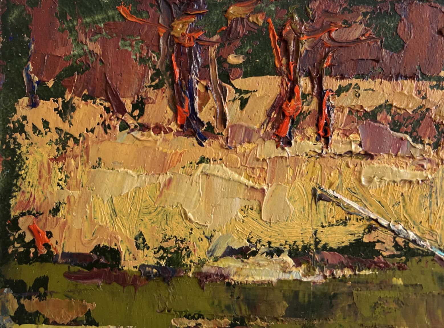 Impasto textured Oil painting The Lonely Fisherman by Oksana Ivanyuk