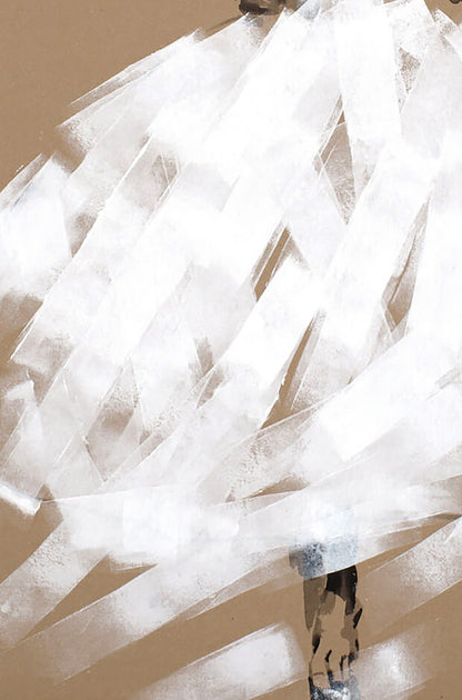 Translucent white layered skirt by Dima Filatov in acrylic painting bride design