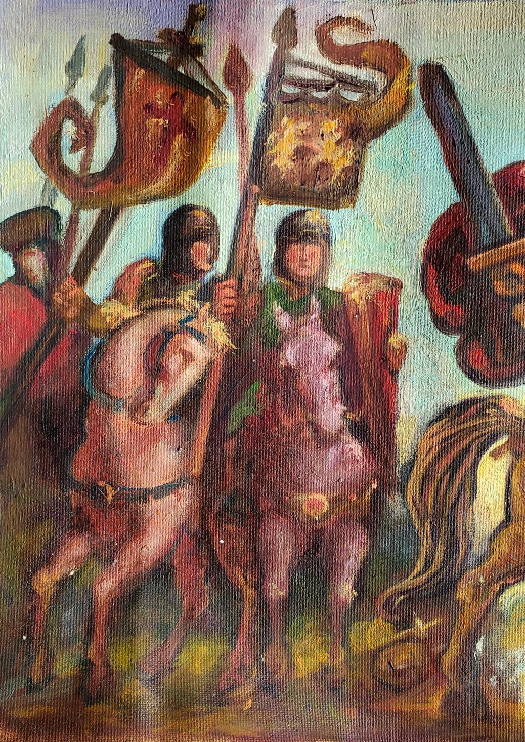 Oil painting of Richard the Lionheart knights by Daniil Litvinov