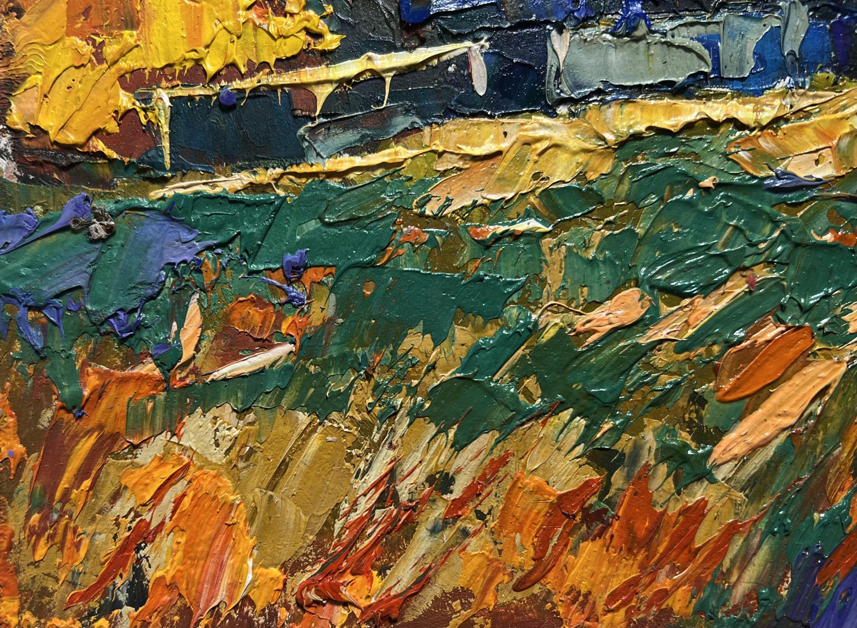 Oil painting Amazing evening sunset by Oksana Ivanyuk vibrant textured