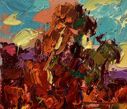 Vibrant Autumn Evening oil painting by Oleksiy Ivanyuk with impasto strokes