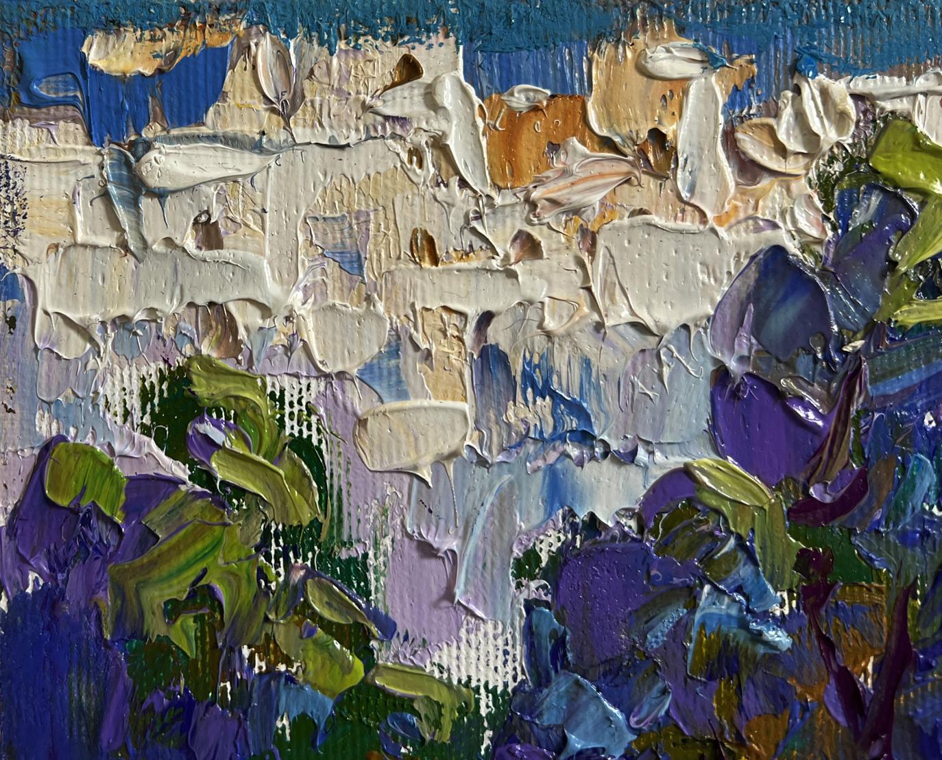 Oil painting A walk through the city park by Oleksiy Ivanyuk with impasto brushstrokes