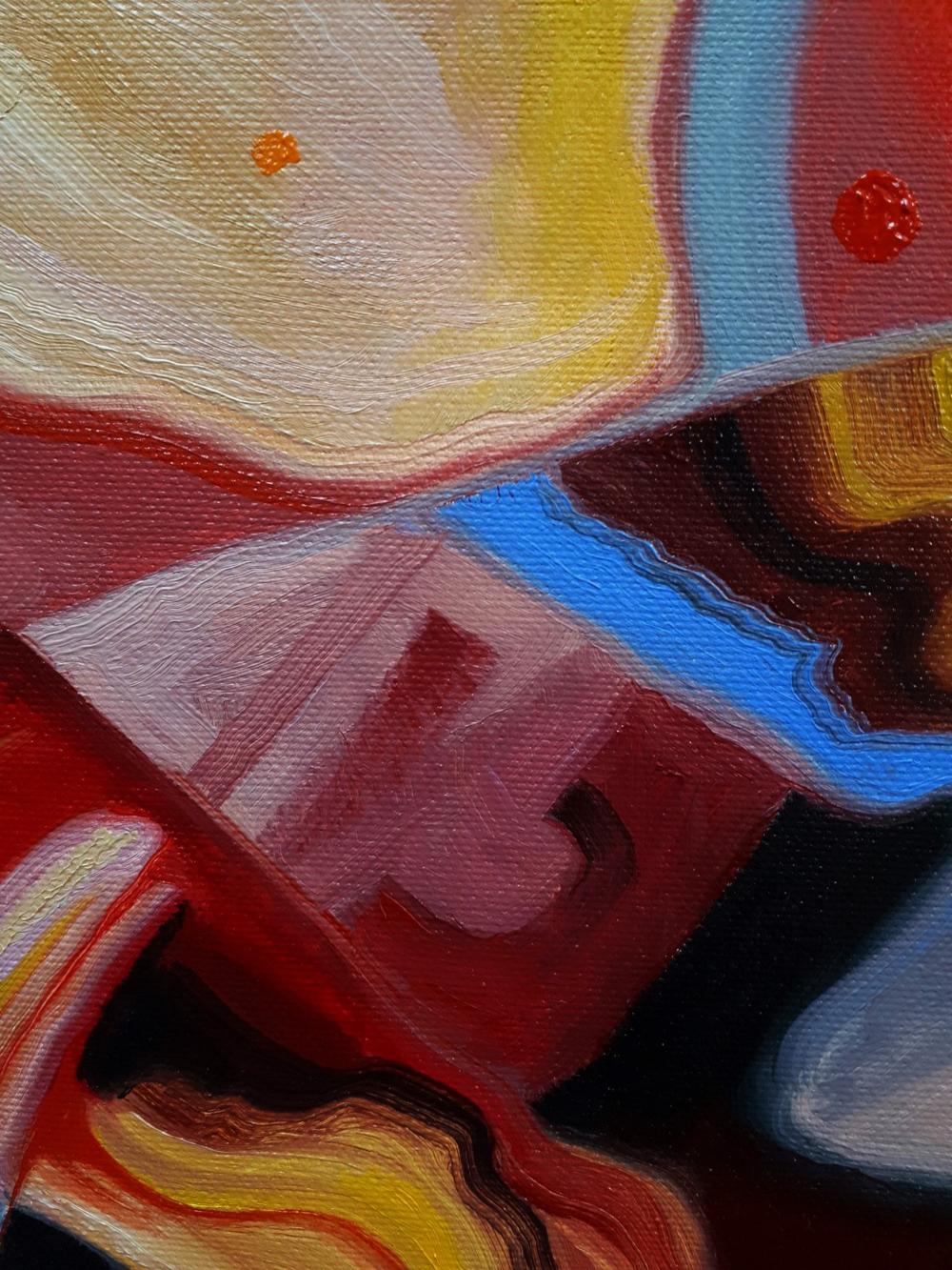 Oil painting Golden Virginia by Sergiy Voichenko with bold textured strokes