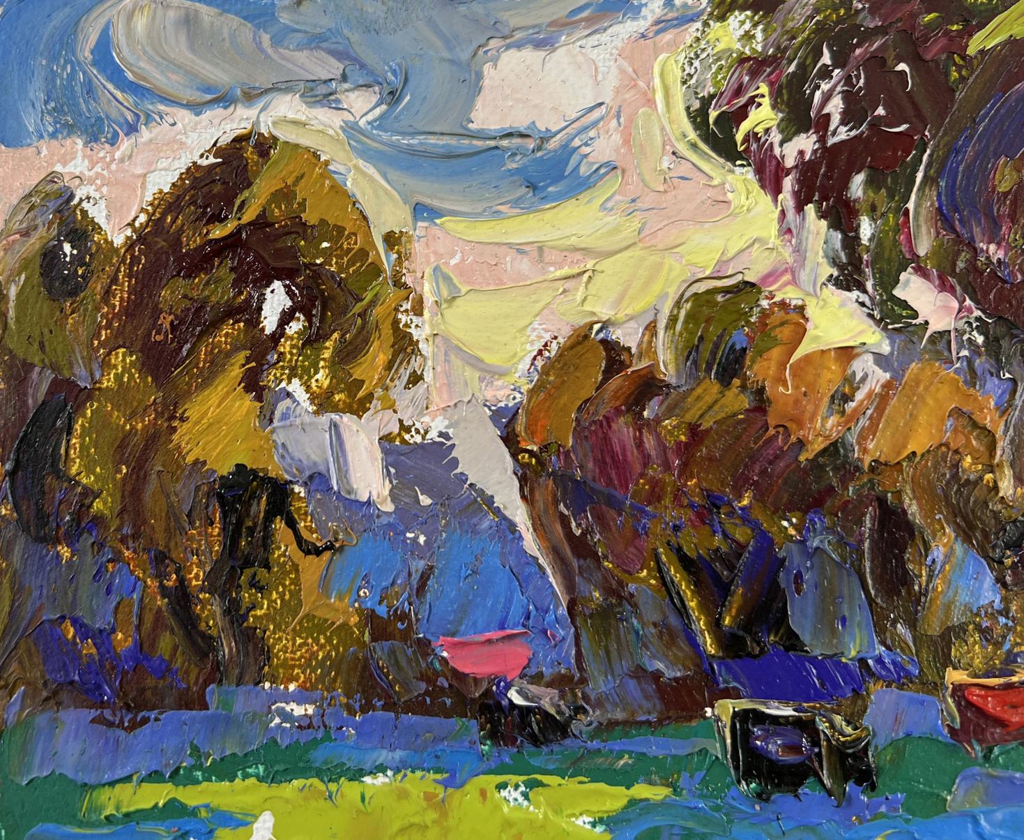 Vibrant impressionist oil painting Noon on the Pasture by Oleksiy Ivanyuk