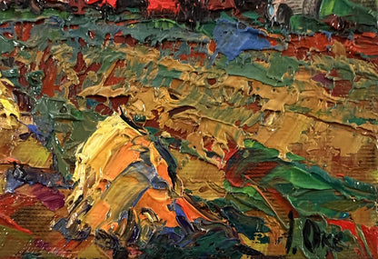 Vibrant impressionist oil painting In the Morning in the Field by Oksana Ivanyuk