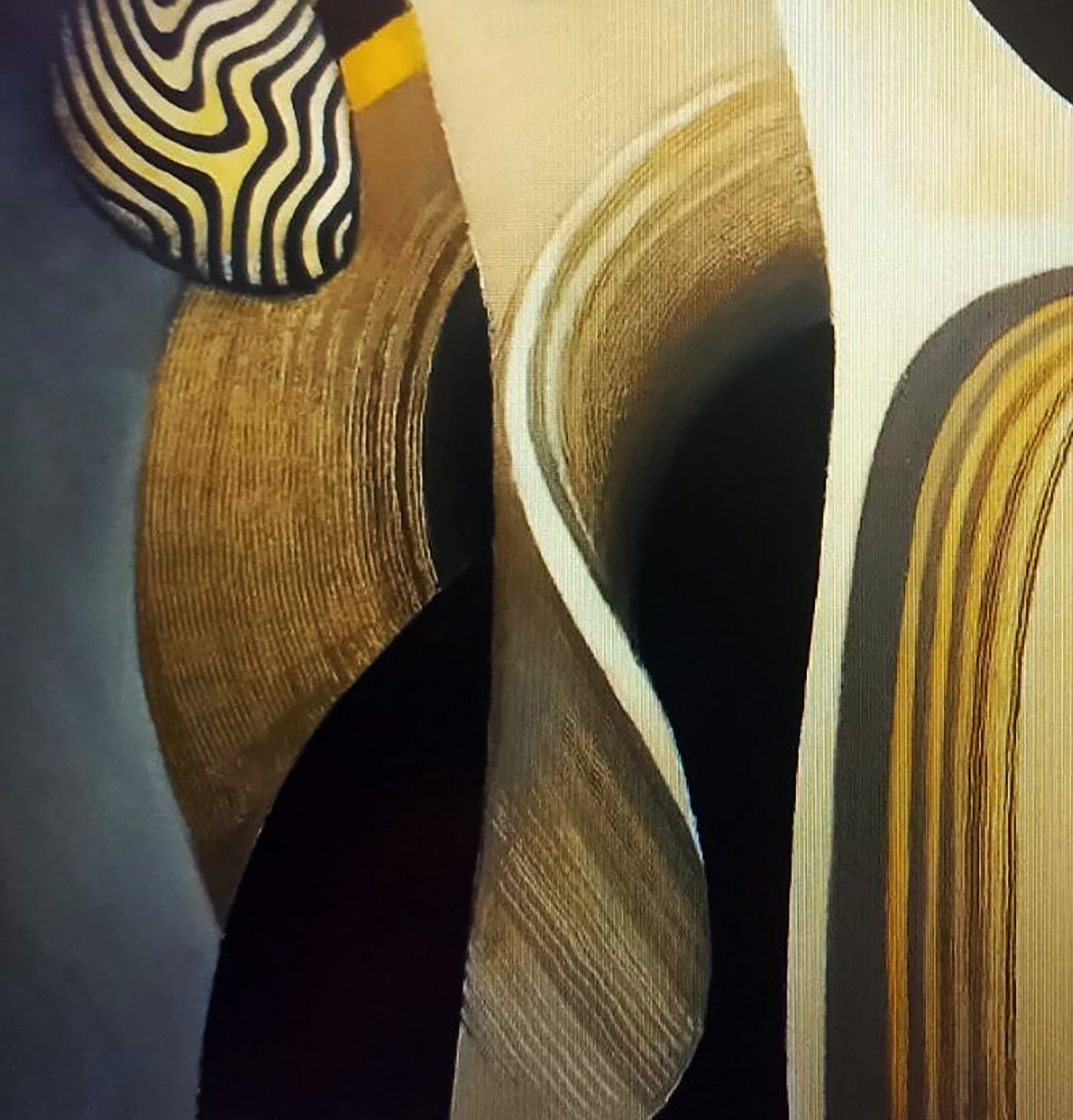 Oil painting by Alexander Strashevich with bold zebra-striped motif