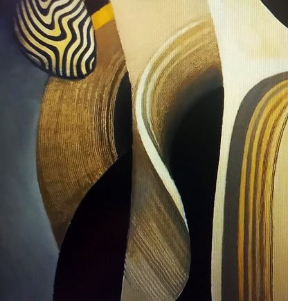 Oil painting by Alexander Strashevich with bold zebra-striped motif