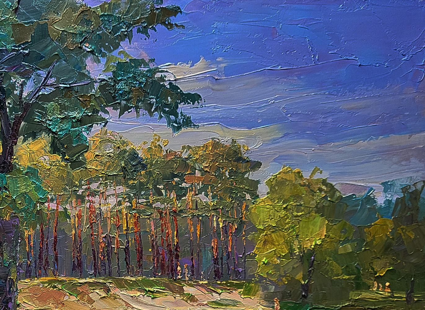Oil painting The edge of the village by Boris Serdyuk impressionistic landscape