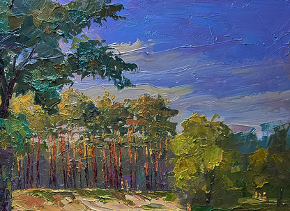 Oil painting The edge of the village by Boris Serdyuk impressionistic landscape