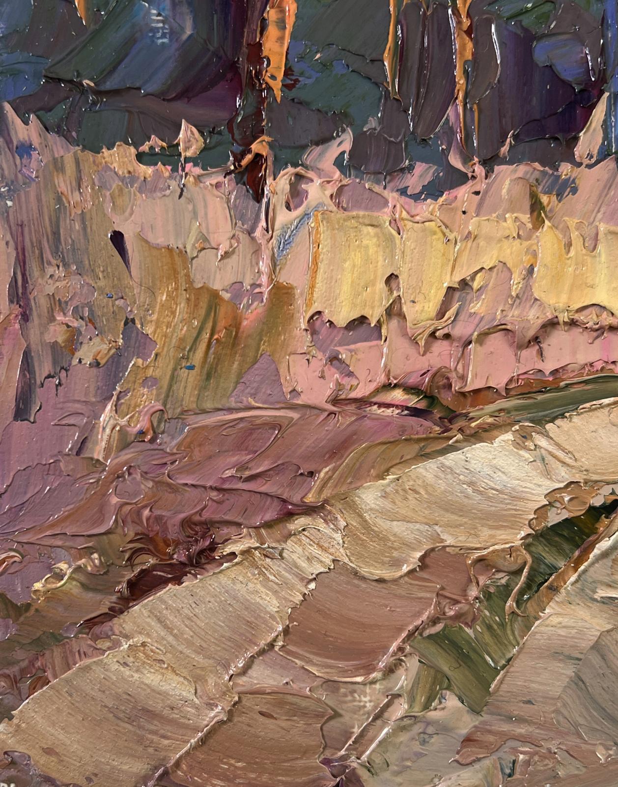 Oil painting Road into Silence by Boris Serdyuk with impasto brushstrokes