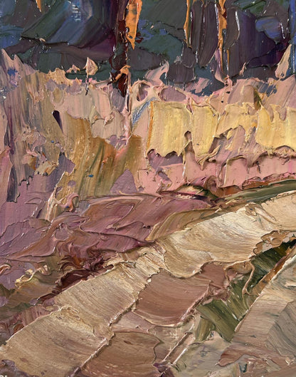 Oil painting Road into Silence by Boris Serdyuk with impasto brushstrokes