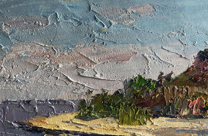 Oil painting Summer day by the shore by Boris Serdyuk impasto landscape