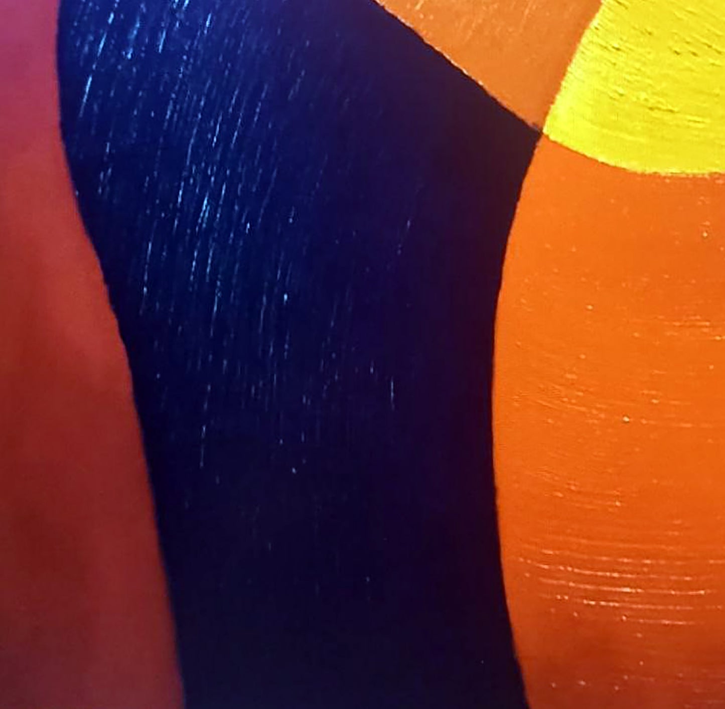 Oil painting sculpture of emotions by Alexander Strashevich, vibrant blue orange yellow abstract