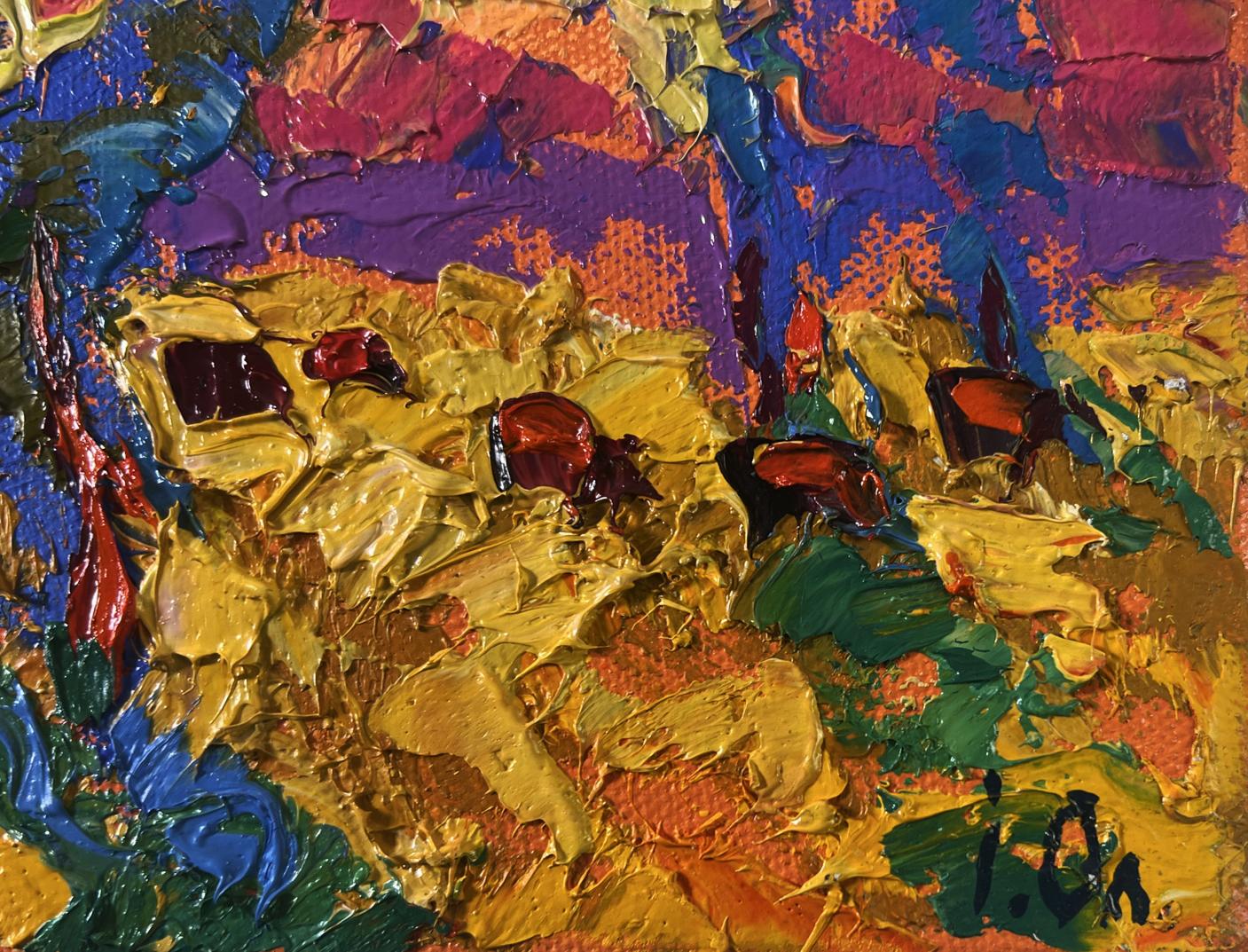 Vibrant impressionist oil painting Silence settles on the field and sky by Oleksiy Ivanyuk