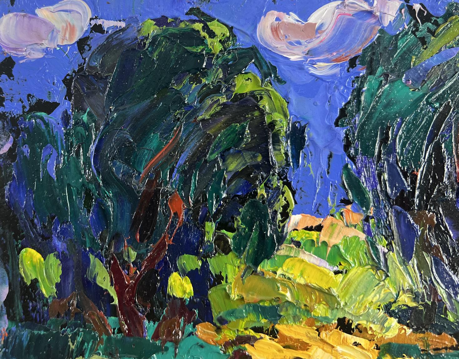 Vibrant impressionist oil painting Evening colors of the sky by Oleksiy Ivanyuk