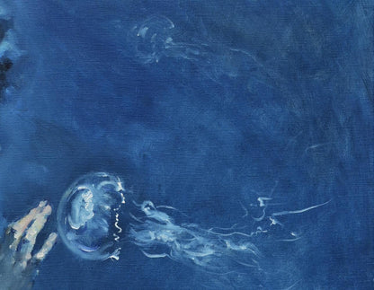 Translucent ethereal jellyfish oil painting by Oleg Kateryniuk