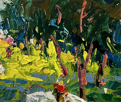 Vibrant impressionist oil painting In the Morning in the Clearing by Oksana Ivanyuk