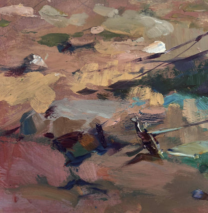 Abstract oil painting of fishermen under sea light by Yuri Suprunchuk