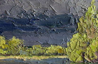 Oil painting Evening after a thunderstorm by Boris Serdyuk with impasto strokes