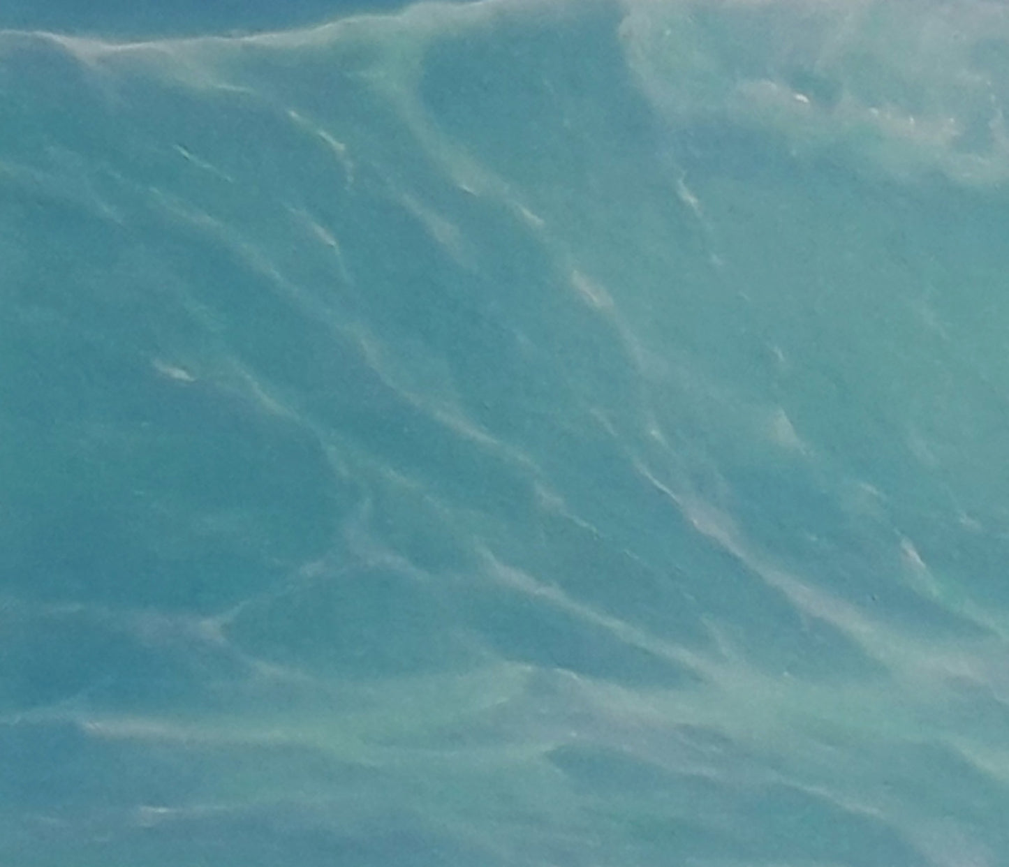 Translucent turquoise wave in Vasily Korkishko oil painting of calm sea