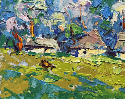 Vibrant Spring Morning oil painting by Oleksiy Ivanyuk impressionist landscape